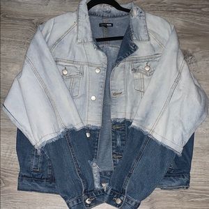 ColorBlock Split Denim Jacket